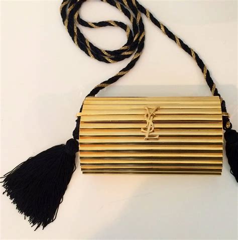 yves saint laurent black clutch bag|ysl evening bag with tassel.